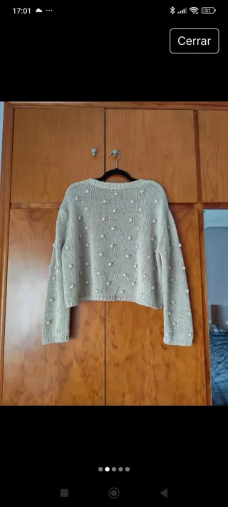 Jersey beige algodón Zara