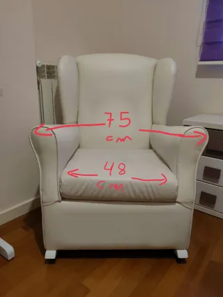 Butaca sofá mecedora blanca