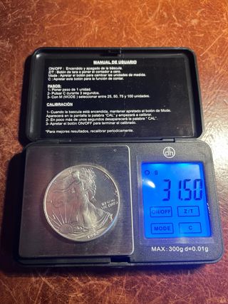 1 oz Dólar Plata 1992 Lady Liberty