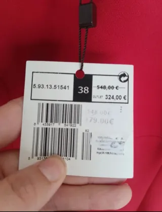 Vestido fiesta Adolfo Dominguez rojo