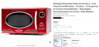 Microondas Rojo Retro Nostalgia Electrics