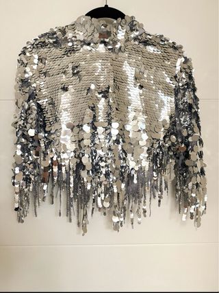 Chaquetita bolero joya, lentejuelas, L, Zara