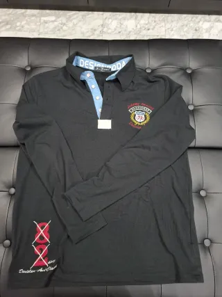 Polo Manga Larga Negro X-Name Hombre