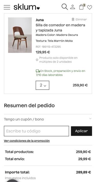 2 Sillas Sklum NUEVAS