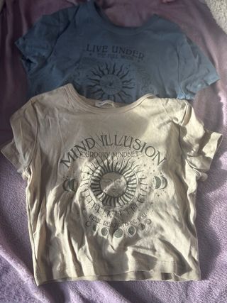 2 Tops Pull&Bear Beige/Multicolor