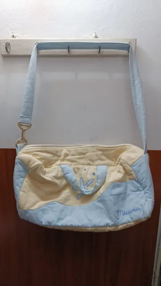 Bolso cambiador Micuna azul y amarillo