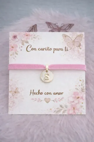 Pulsera con inicial terciopelo