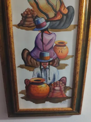 Dipinto originale Peruviano comprensivo di cornice
