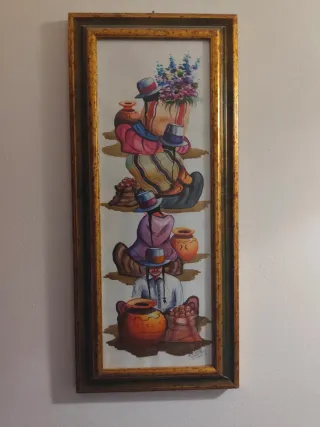 Dipinto originale Peruviano comprensivo di cornice