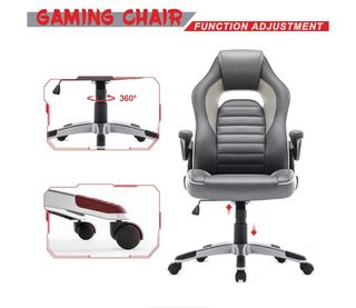 Silla gaming/oficina negra y gris