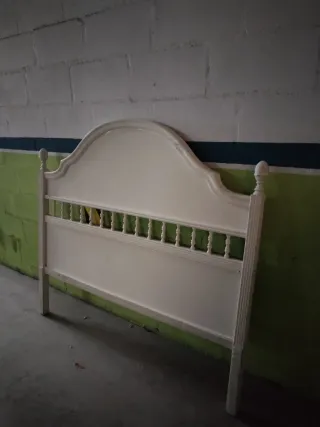 Cabezal de cama de madera blanco 1.35