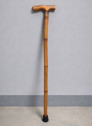 Bastón de madera y metal