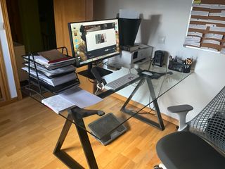 Mesa Escritorio Cristal y Metal Maison Du Monde