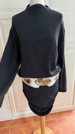 Vestido de punto gris