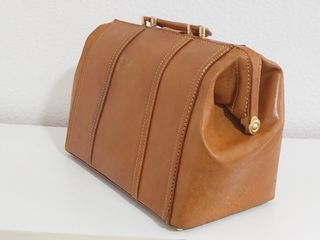 Bolso maletín camel vintage, años 90