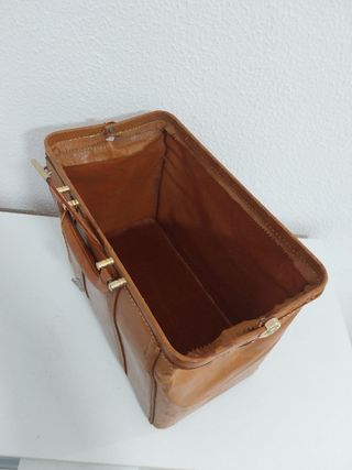 Bolso maletín camel vintage, años 90