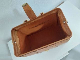 Bolso maletín camel vintage, años 90