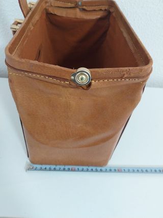 Bolso maletín camel vintage, años 90