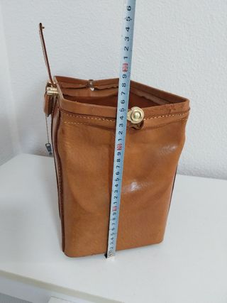 Bolso maletín camel vintage, años 90