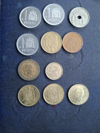 Lote de monedas antiguas de pesetas