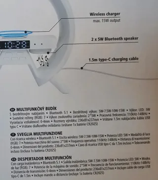 Despertador multifunción con luz LED