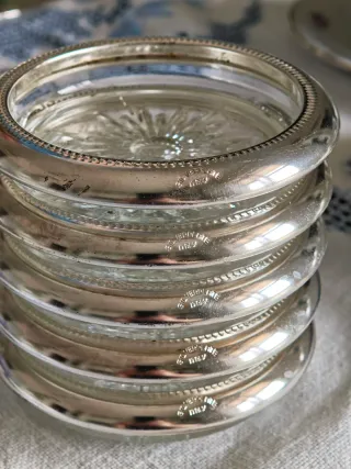 Sottobicchieri Vintage Vetro e Silverplated