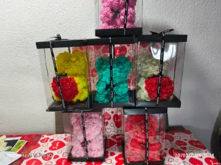 Ositos de peluche flores San Valentín