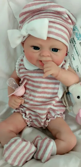 Muñeca Reborn Silicona Completa 38cm