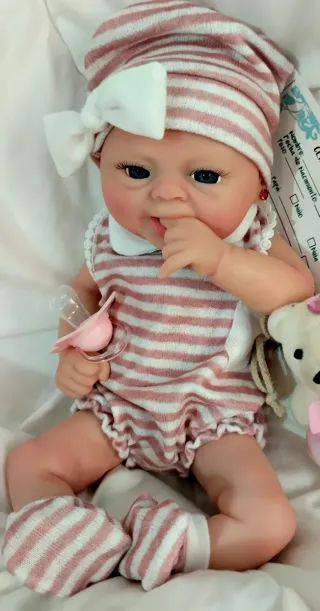 Muñeca Reborn Silicona Completa 38cm