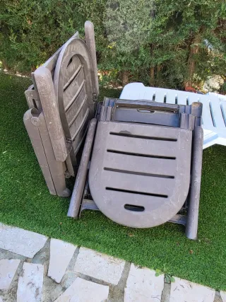 Tumbonas plegables y reclinables grises