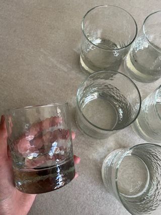 Set 6 Vasos Diseño Martillado con Base Pesada