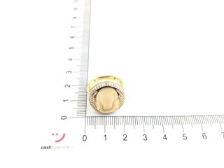 anillo oro 18k con piedra con circonita t. 12 (16,56 mm)