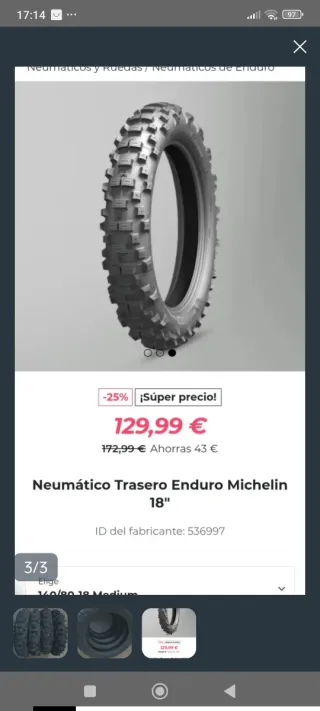 Neumático Michelin Enduro Medium
