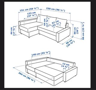 Sofá Cama Chaise Longue Ikea Friheten Negro