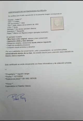 Edifil 15 sello de lujo,certificado Roig!Intacto!!