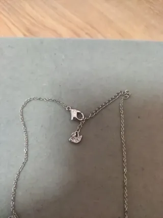 Collar Swarovski Cisne Azul y Plateado