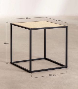 Tavoli nido quadrati in rattan e metallo