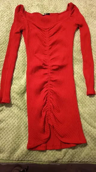 Vestido Zara Rojo Manga Larga