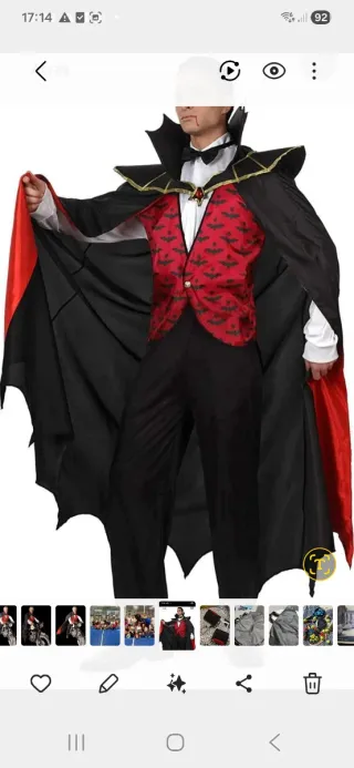 Disfraz de Drácula Talla Única