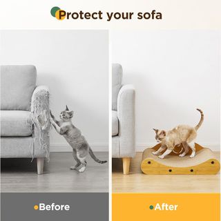 Divano tiragraffi per gatti effetto legno