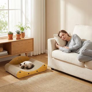 Divano tiragraffi per gatti effetto legno