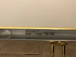 Lámpara de pared doble dorada