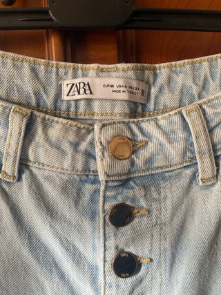 Pantalones Zara Anchos Azul Claro