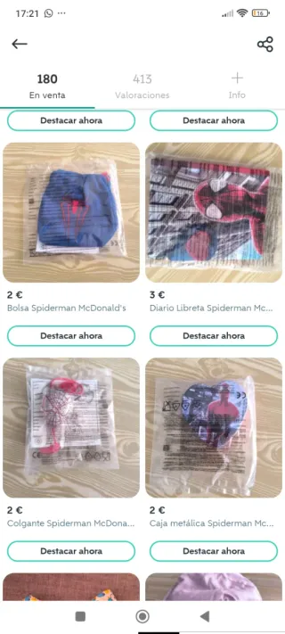 Lote Spiderman McDonald's