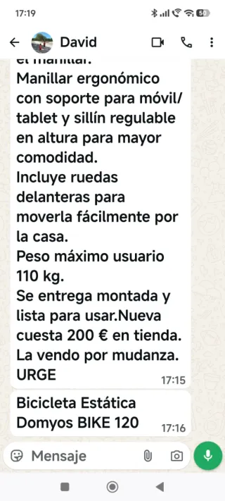 Bicicleta estática negra