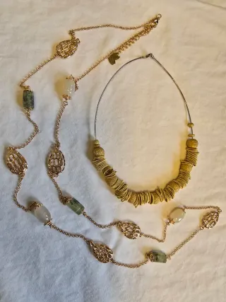 Collane donna oro e pietre verdi