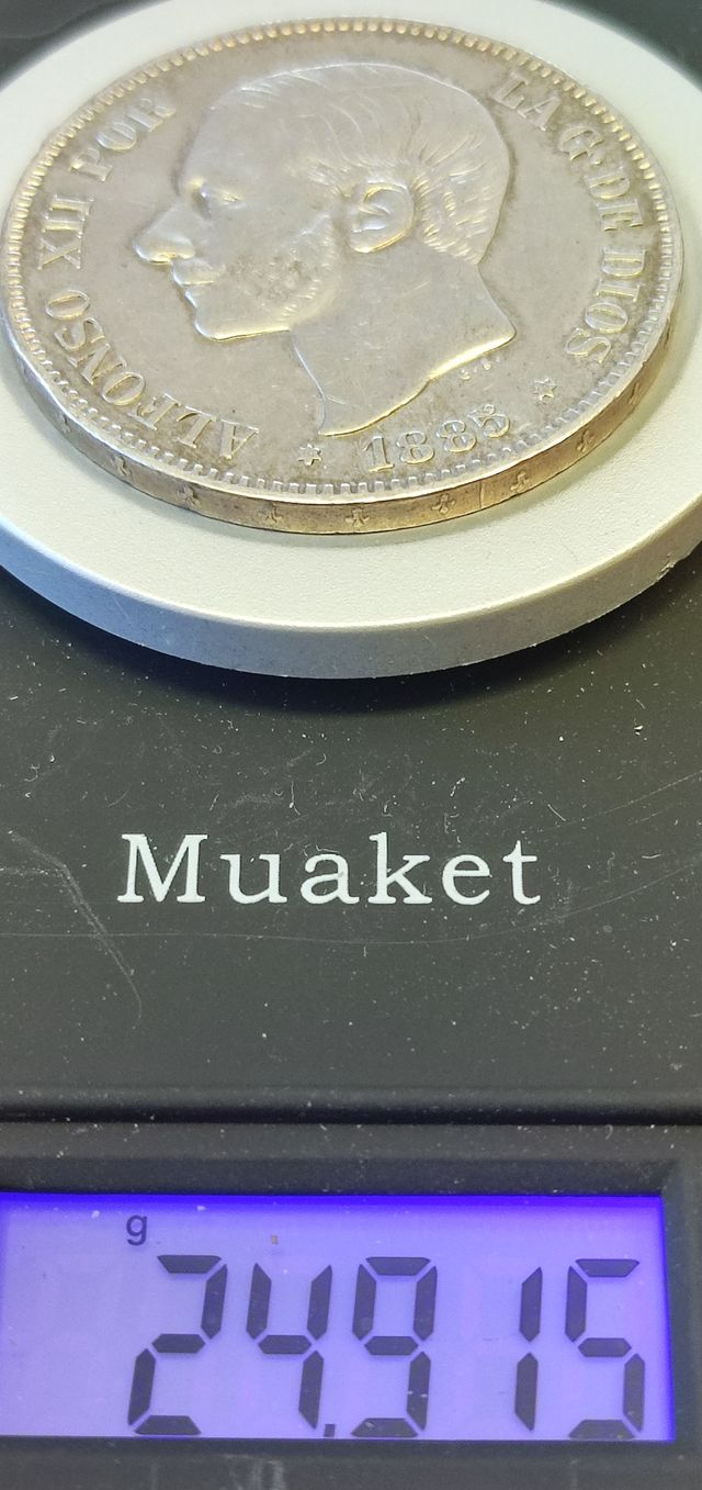 5 Ptas 1885 *87 VARIANTE MPM