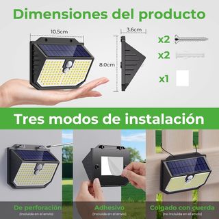 Focos LED Solares exterior (2 un)