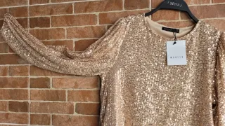 Blusa lentejuelas doradas Mohito Talla S