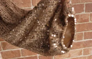 Blusa lentejuelas doradas Mohito Talla S